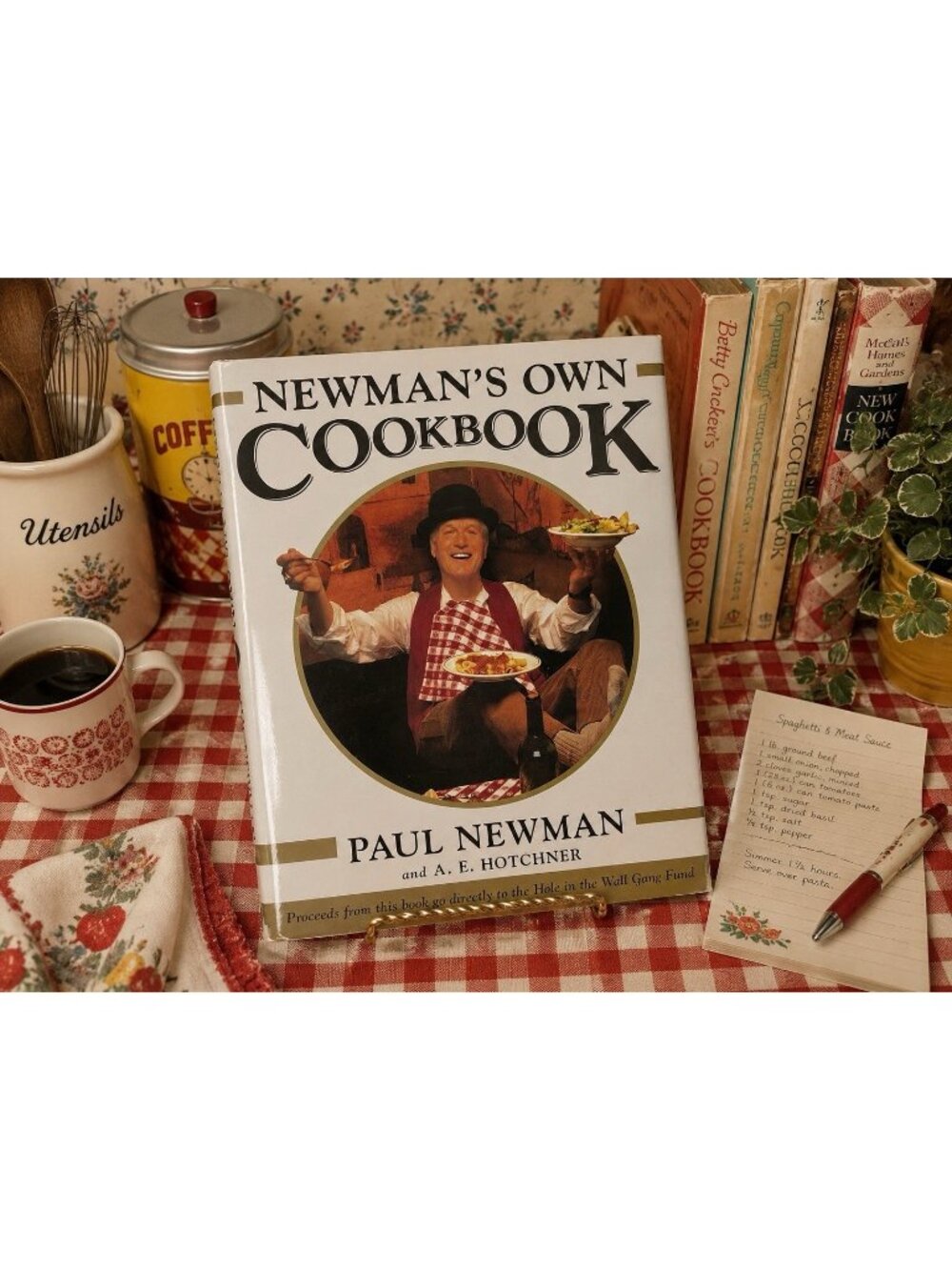 Newmans Own Cookbook Paul Newman A E Hotchner 1998 Hardcover Dust Jacket